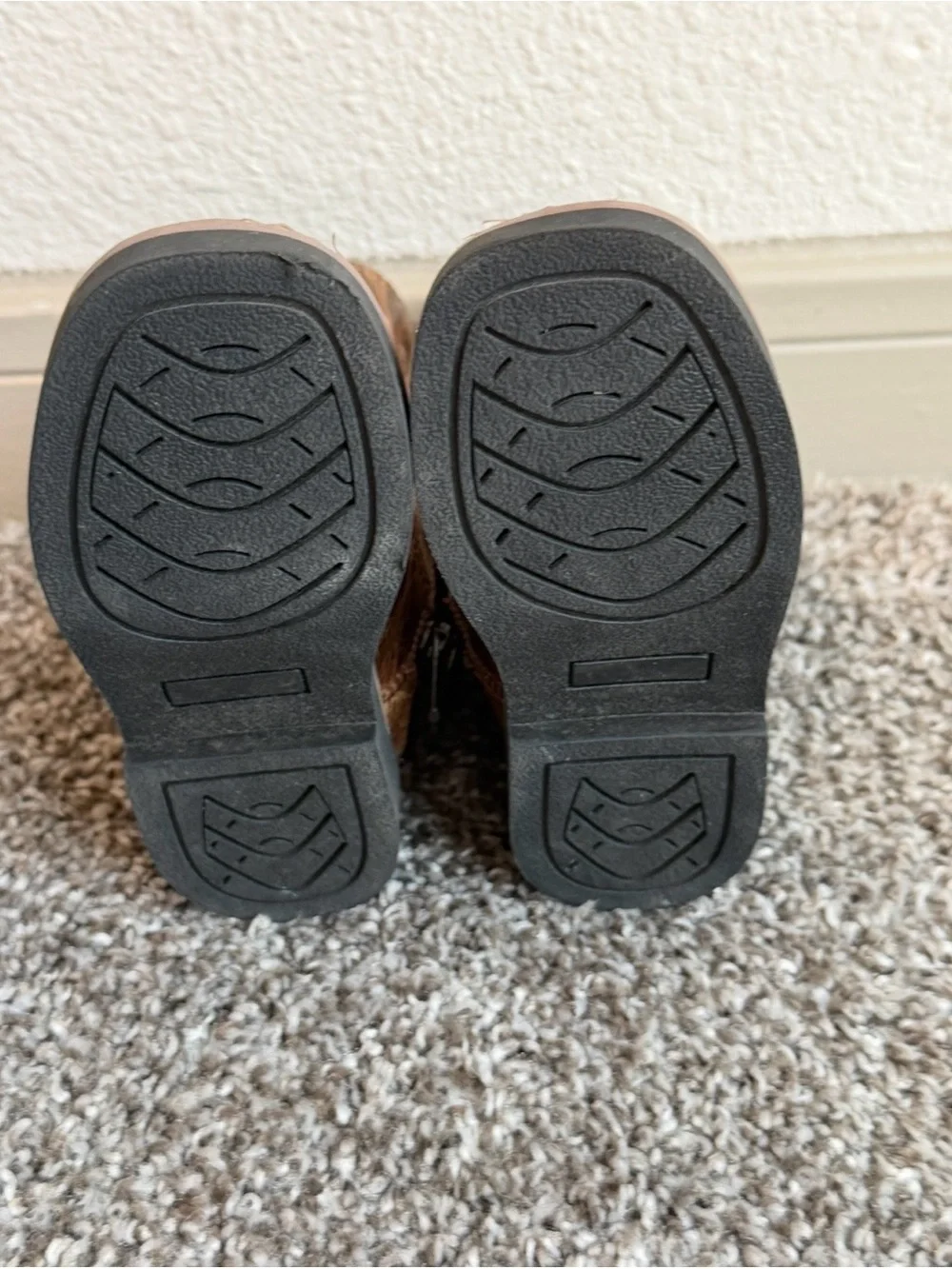 Kids Brown Embroidered Western Boots